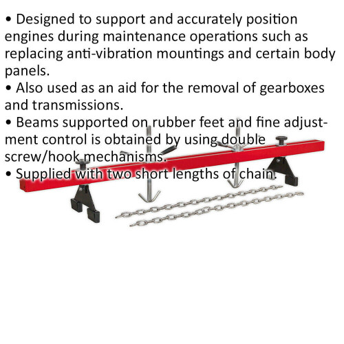 Loops 300kg Engine Support Beam - Twin Support - 585 to 1580mm Width - Gearbox Removal 1