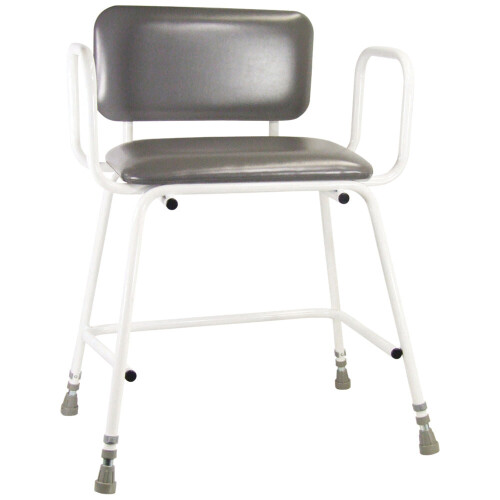 Loops Bariatric Perching Stool - Arms and Padded Backrest - Adjustable Height