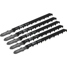 5 PACK - 100mm WOOD Jigsaw Blade Set - 6 TPI HIGH CARBON Side Set Precision Cut