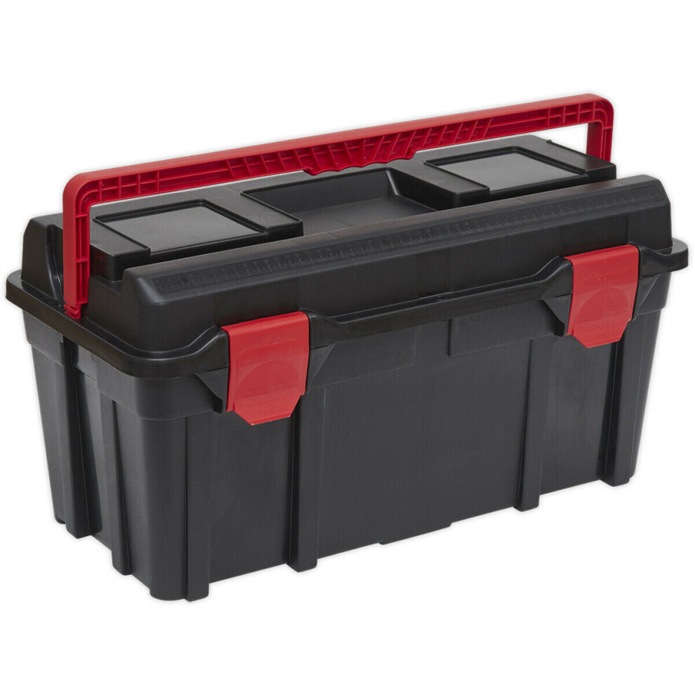 580 x 285 x 290mm Portable Toolbox & Locking Handle Parts Organizer & Tote Tray