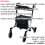 Loops Grey Deluxe Ultra Lightweight Aluminium 4 Wheeled Rollator Foldable Walking Aid 2
