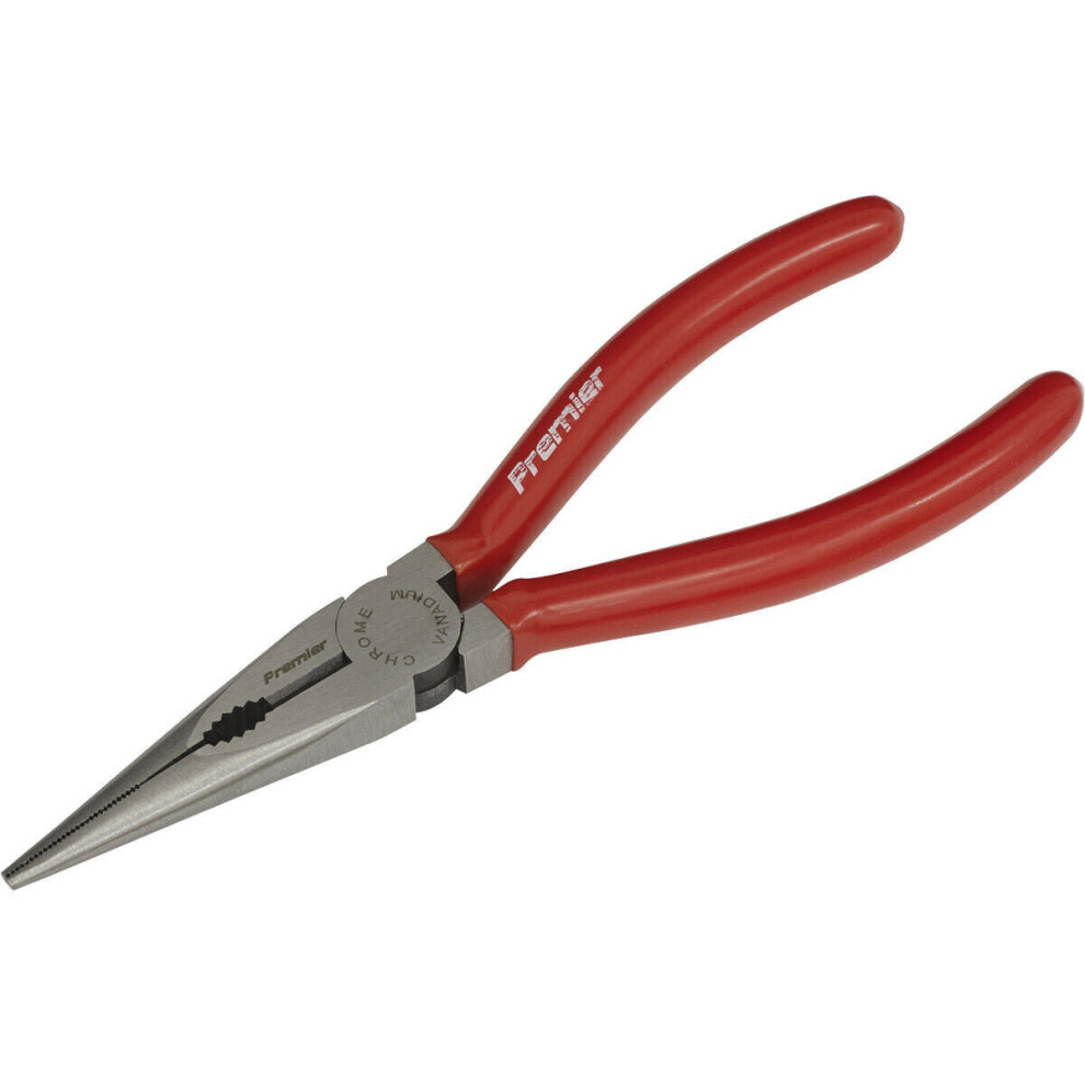 170Mm Long Nose Pliers - Drop Forged Steel - 45Mm Jaw Capacity - Serrated Jaws 5056524253786