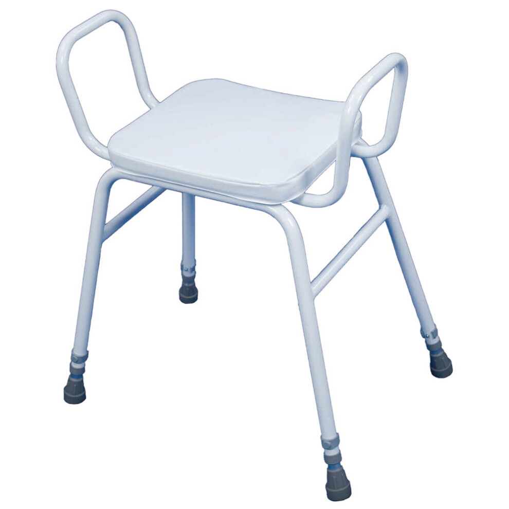 Loops Height Adjustable Perching Stool With Arms - 670 825Mm Height - Padded Seat