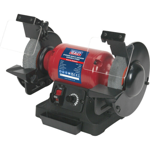 Loops 150mm Variable Speed Bench Grinder - 250W Induction Motor - Fine & Coarse Stones 2