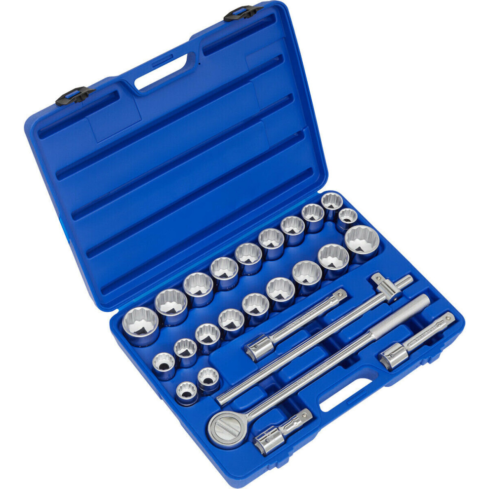 26 PACK Socket Set - 3/4" Square Drive - 12 Point Socket Kit - Chrome Vanadium