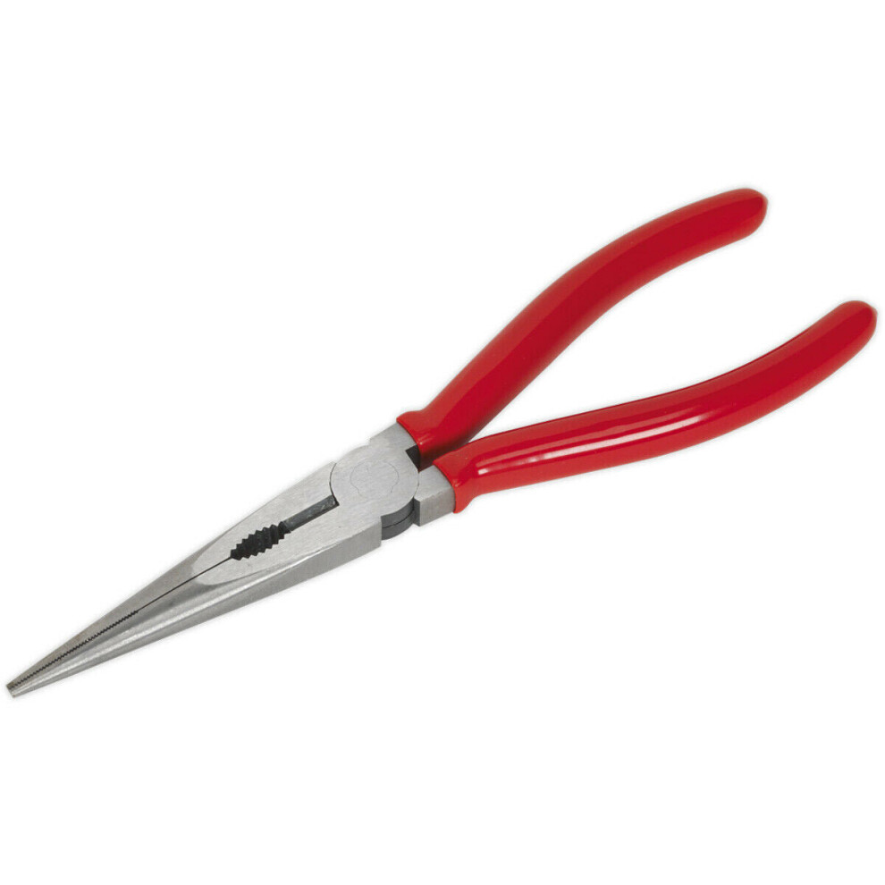 Loops 200Mm Long Nose Pliers - Drop Forged Steel - 15Mm Jaw Capacity - Serrated Jaws