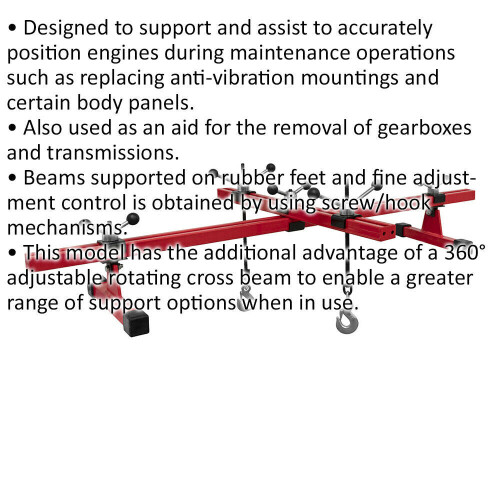 Loops Engine Support Beam with Cross Beam - 500kg Weight Limit - Engine Maintenance 1