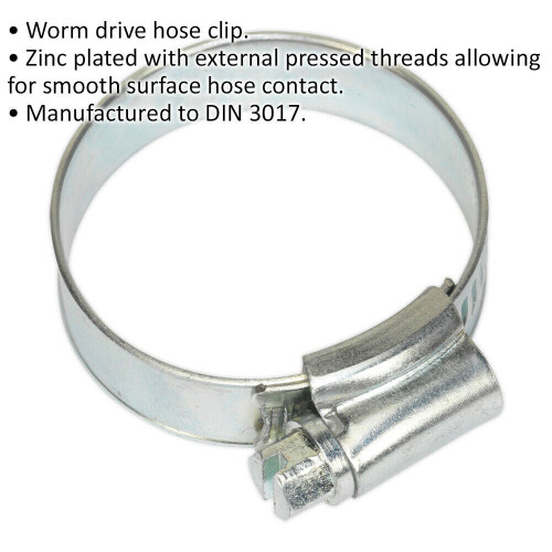 Loops 30 PACK Zinc Plated Hose Clip - 25 to 38mm Diameter - External Pressed Threads 1