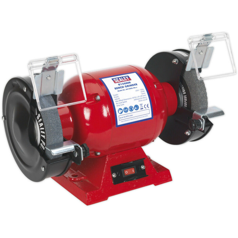 150Mm Bench Grinder - 370W Copper Wound Induction Motor - Fine & Coarse Stones 5056524263075