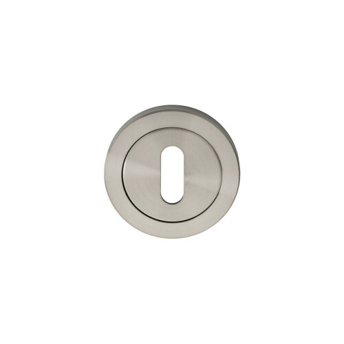 Loops Round Lock Profile Escutcheon 52mm Dia Concealed Fix Satin Steel 1