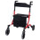 Loops Red Deluxe Ultra Lightweight Aluminium 4 Wheeled Rollator Foldable Walking Aid 1