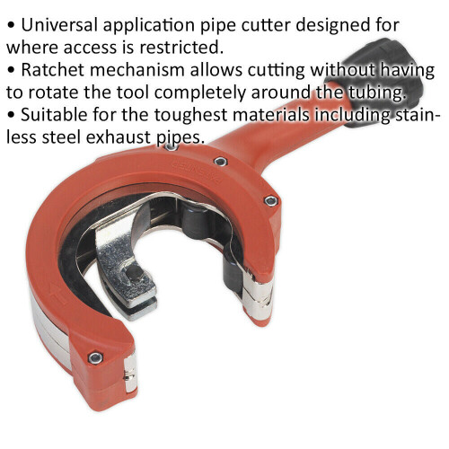 Loops Ratcheting Exhaust Pipe Cutter - 67mm Cutting Capacity - 3mm Max Pipe Thickness 1