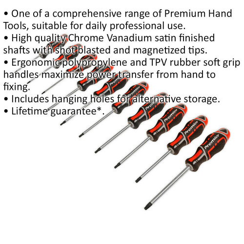 Loops 10 PACK Premium Soft Grip Screwdriver Set - TRX Star Security Various Sizes RED 1