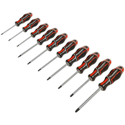 Loops 10 PACK Premium Soft Grip Screwdriver Set - TRX Star Security Various Sizes RED 2