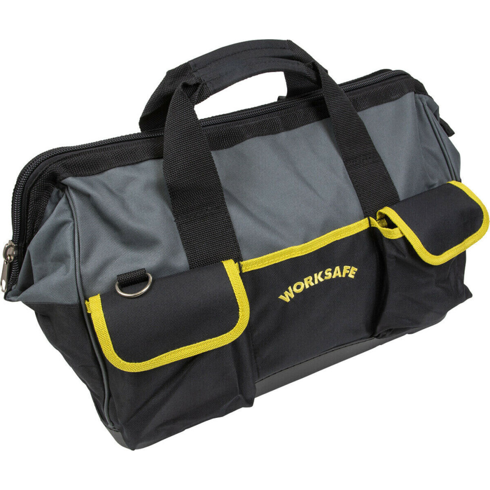 440 x 260 x 300mm STRONG Tool Bag - 16 Pocket Heavy Duty Plastic Base Storage