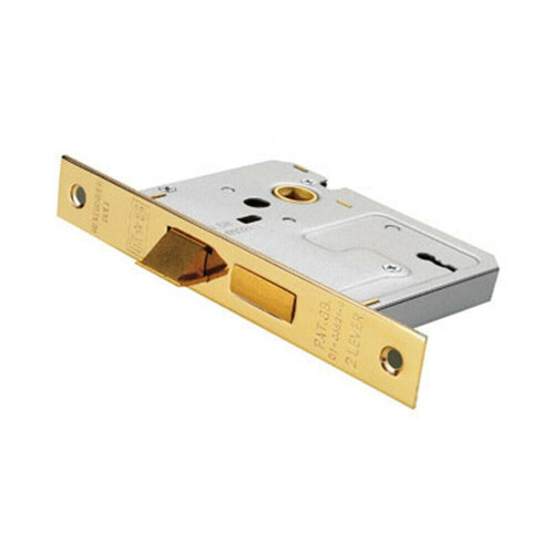 Loops 76mm 3 Lever Contract Sashlock Square Forend Electro Brassed Door Latch 2