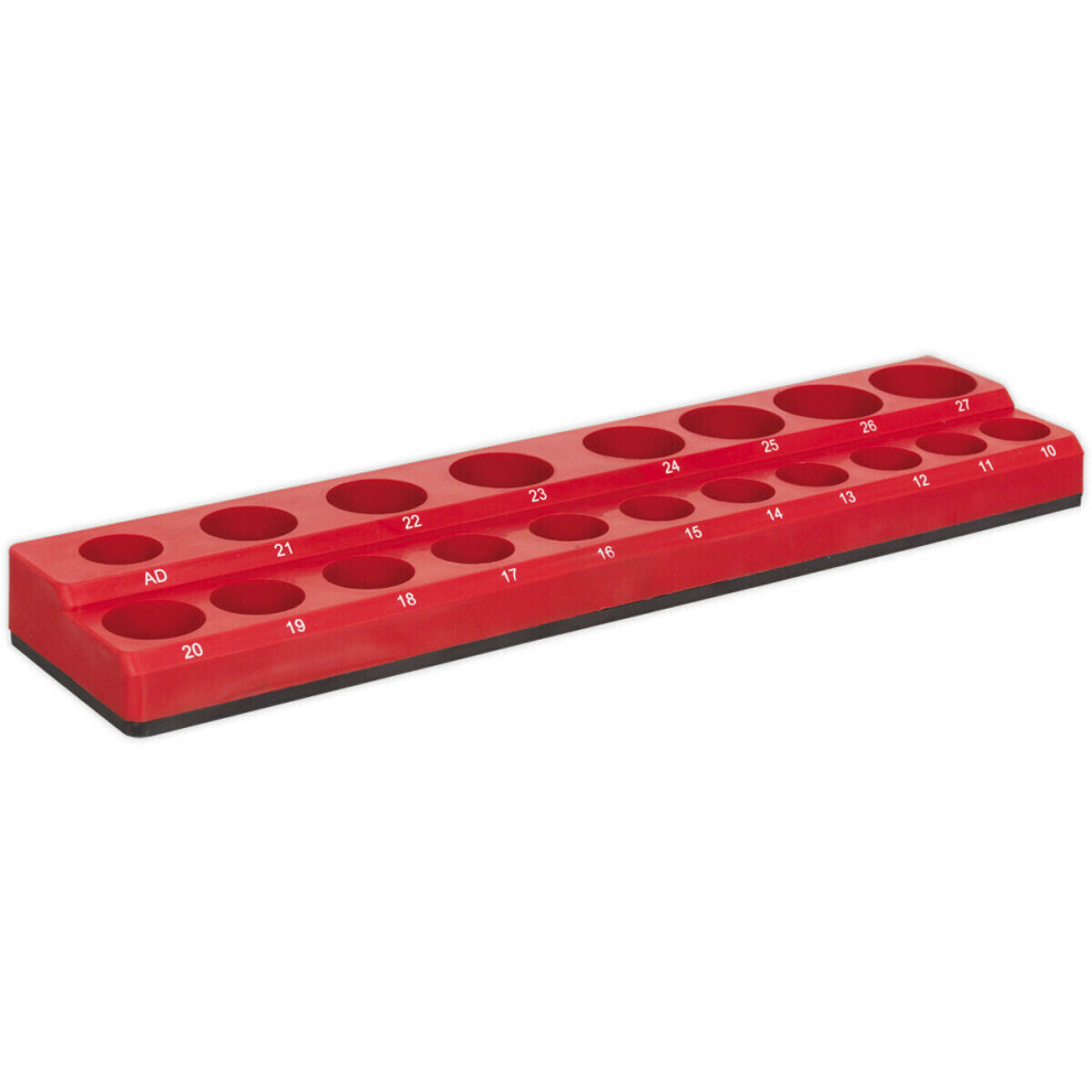 Loops 1/2" Drive Magnetic Socket Holder - Deep & Standard - 19 Slot Metric Bit Holder