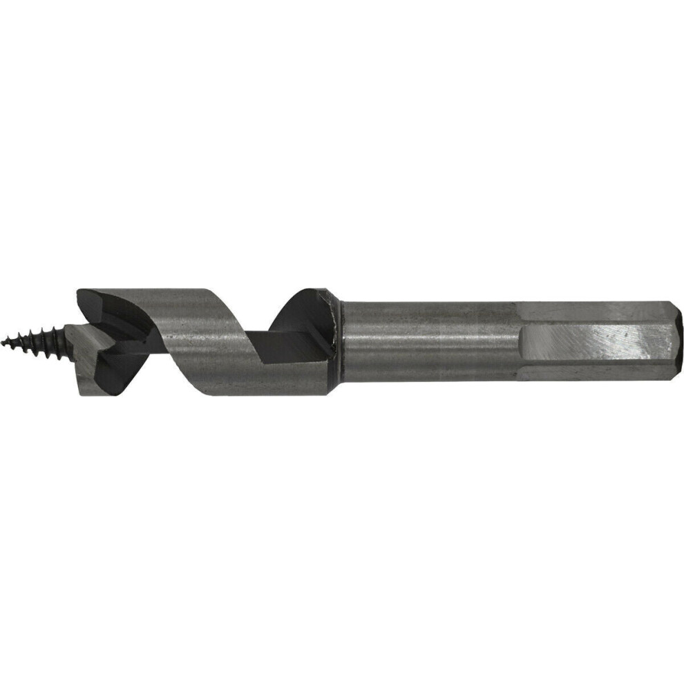 Loops 16 X 100Mm Hardened Auger Wood Drill Bit - Hexagonal Shank - Woodwork Timber