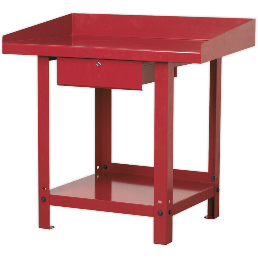 Loops 1M X 0.65M Steel Workbench & Lockable Draw - Bottom Shelf Storage - Work Station