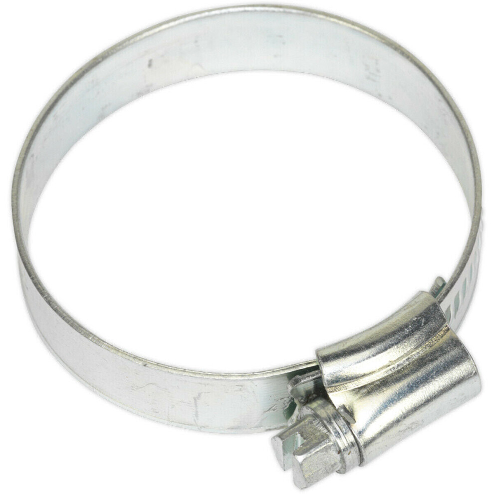 Loops 30 Pack Zinc Plated Hose Clip - 38 To 57Mm Diameter - External Pressed Threads