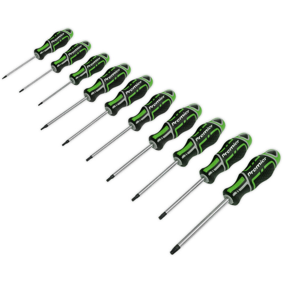 10 Pack Premium Soft Grip Screwdriver Set Trx Star Security Various Sizes Green 5056524244166