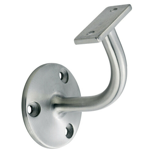 Loops Handrail Bannister Bracket Wall Support 62mm Projection Satin Steel 1