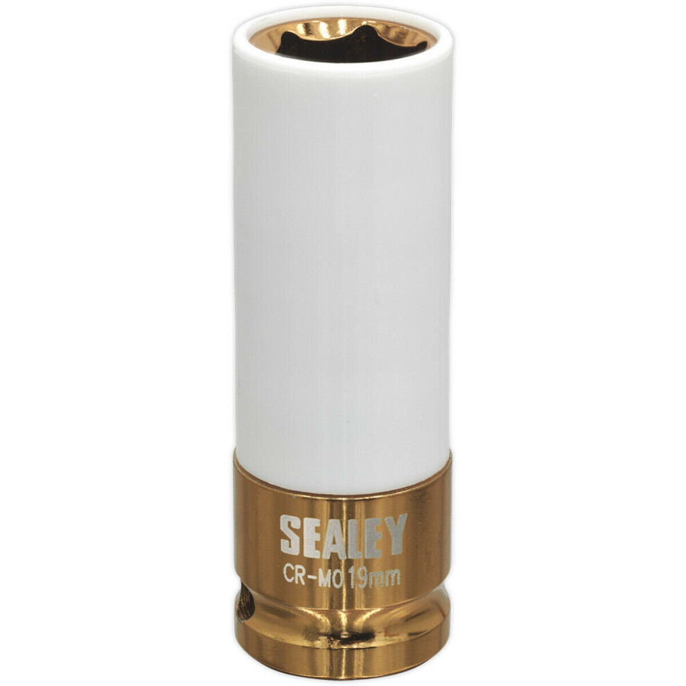 Loops 19Mm Alloy Wheel Impact Socket - 1/2" Square Drive - Rim Protect Sleeved Socket