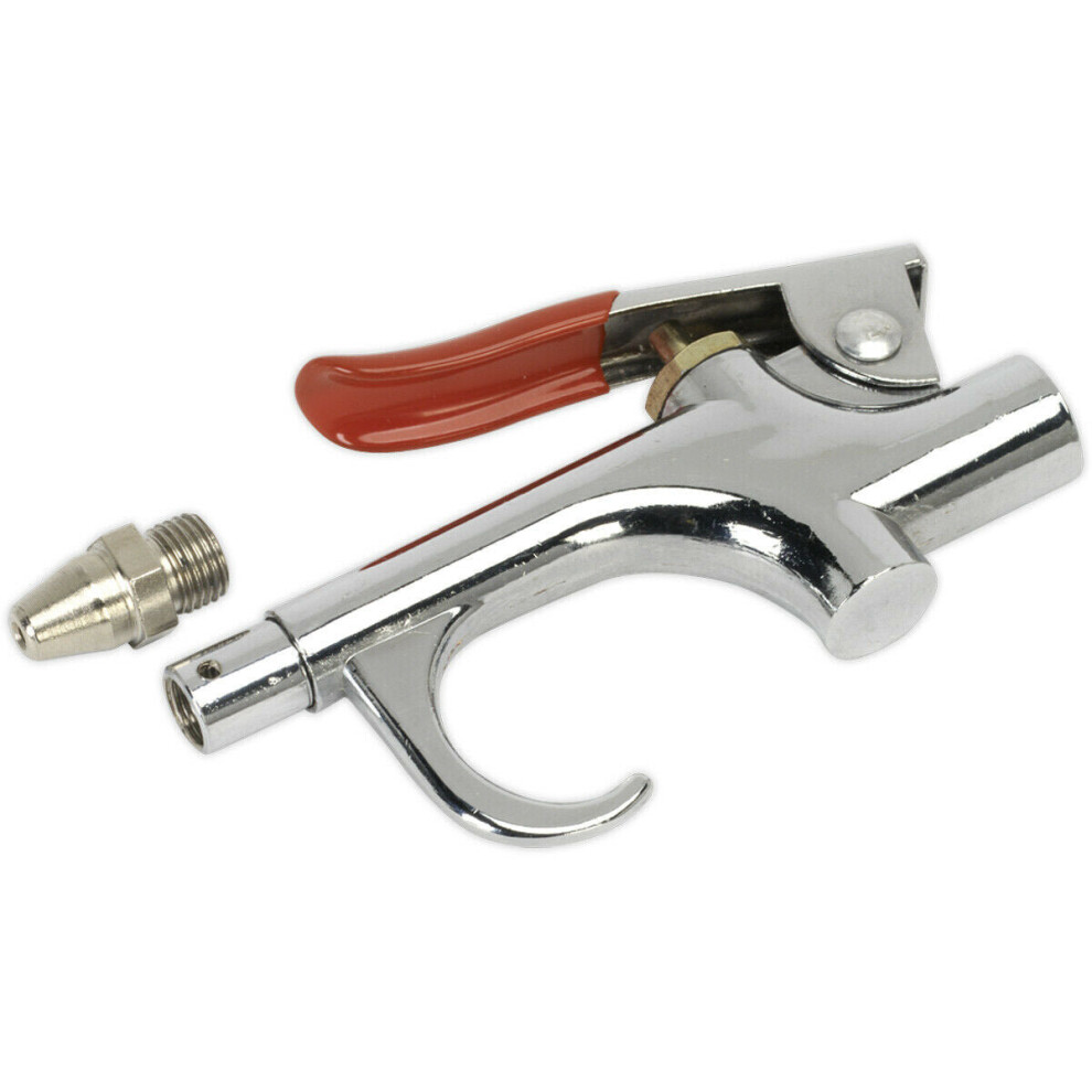 Palm Type Air Blow Gun - 1/4" Bsp Inlet - Jet & Safety Nozzle - Thumb Trigger 5056581909978