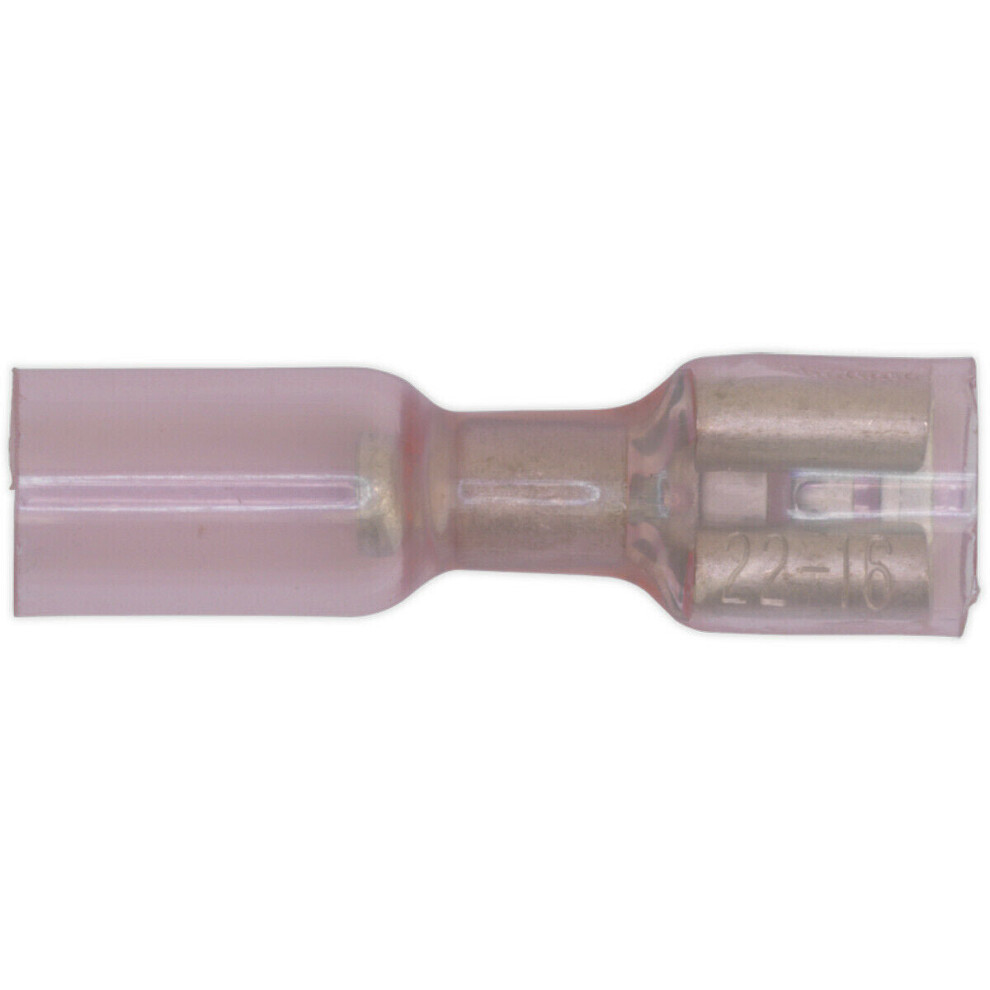 25 Pack 6.4Mm Heat Shrink Female Push-On Terminal - 22 To 18 Awg Cable - Red 5056581900876