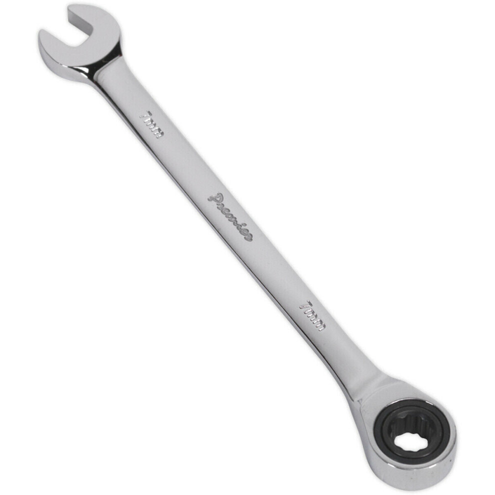 Loops 7Mm Ratchet Combination Spanner - Chrome Vanadium Steel - 72 Tooth Ratchet Ring