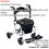 Loops White Deluxe Aluminium Rollator and Transit Chair 2-in-1 Dual Function Walker 2