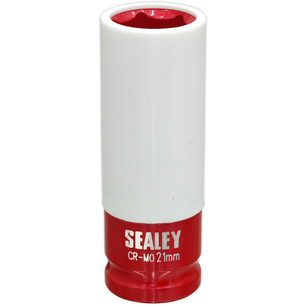 Loops 21Mm Alloy Wheel Impact Socket - 1/2" Square Drive - Rim Protect Sleeved Socket