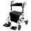 Loops White Deluxe Aluminium Rollator and Transit Chair 2-in-1 Dual Function Walker 3