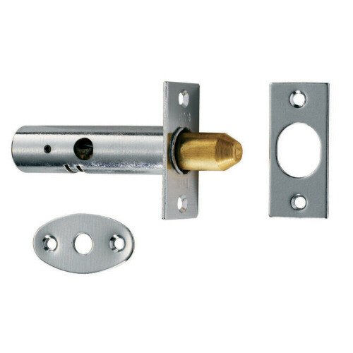 Loops 60mm Security Door Rack Bolt 32mm Fixing Centres Polished Chrome Door Latch 1