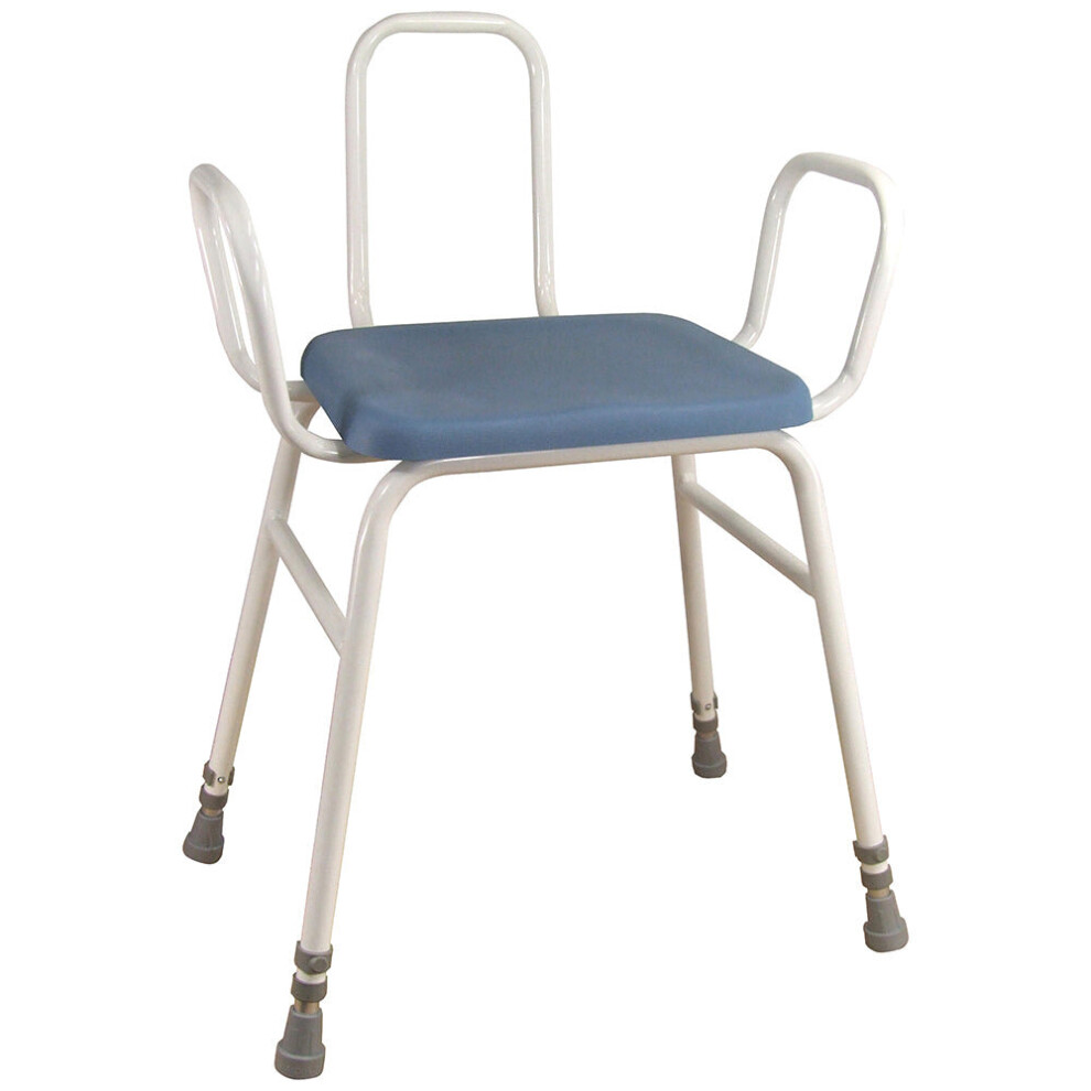 Loops Perching Stool With Arms And Backrest - 500 650Mm Height Padded Wipe Clean Seat