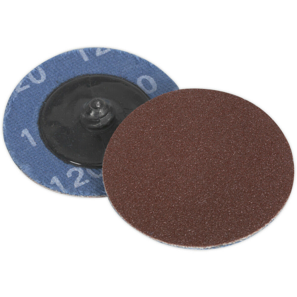 Loops 10 Pack - 50Mm Quick Change Mini Sanding Discs - 120 Grit Aluminium Oxide Sheet