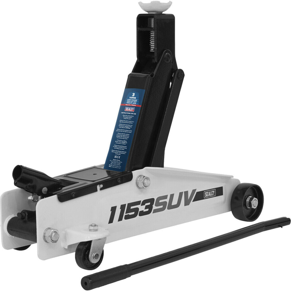 Loops Heavy Duty High Lift Suv Trolley Jack - 3 Tonne Capacity - 533Mm Max Height