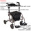 Loops Grey Deluxe Aluminium Rollator and Transit Chair 2-in-1 Dual Function Walker 2