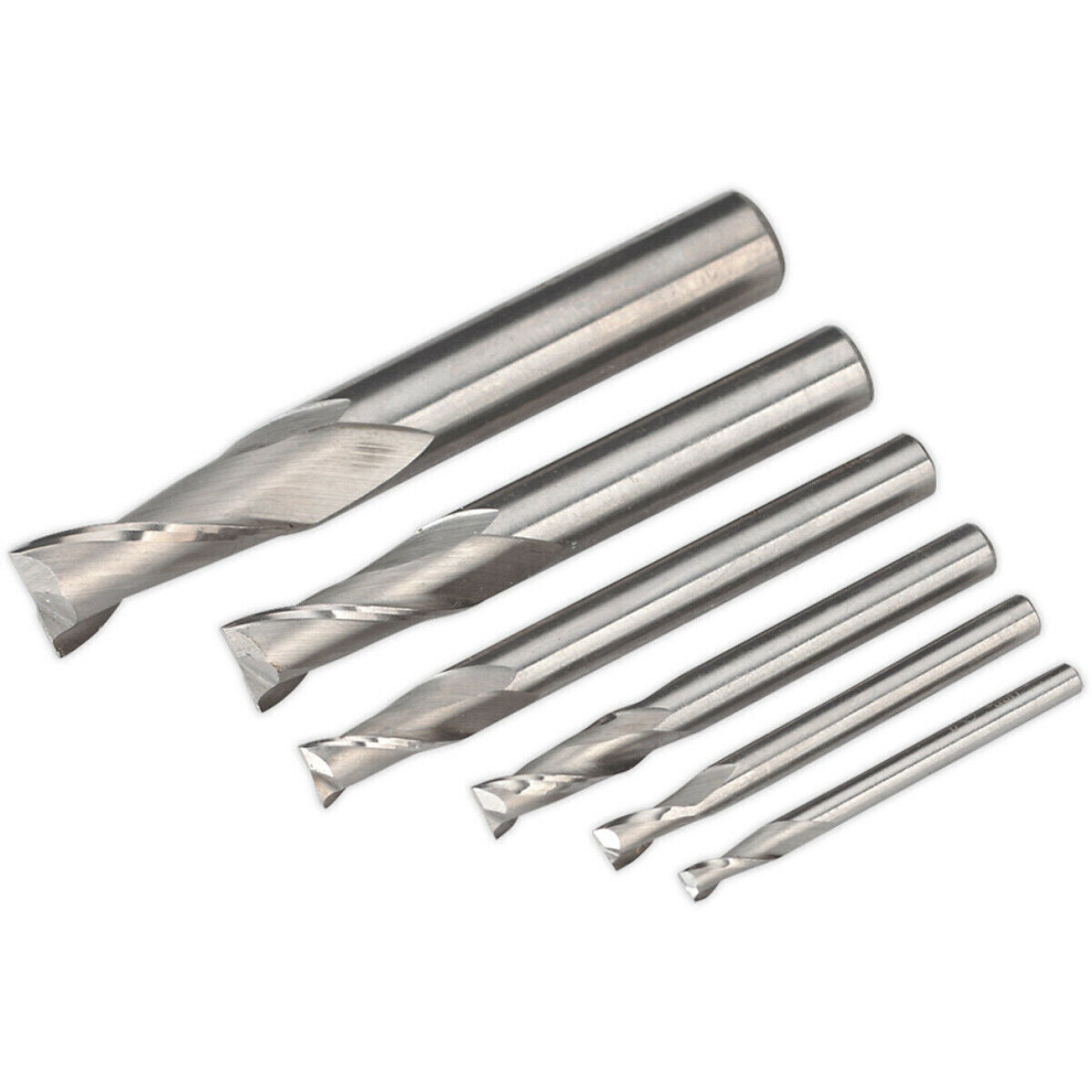 Hss End Mill Set Mt2 - 3Mm To 10Mm Size - Suits Ys08817 Lathe & Drilling Machine 5056581920409