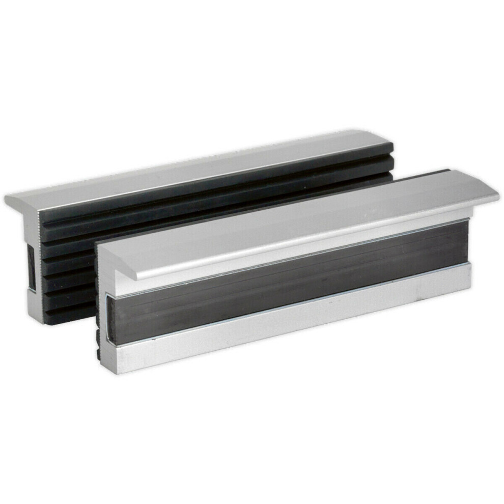 100mm Soft Vice Jaws - Aluminium Body - Soft Rubber Grip - Magnetic Strip