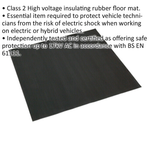 Loops Electricians Insulating Rubber Safety Mat - Class 2 High Voltage - BS EN 61111 1