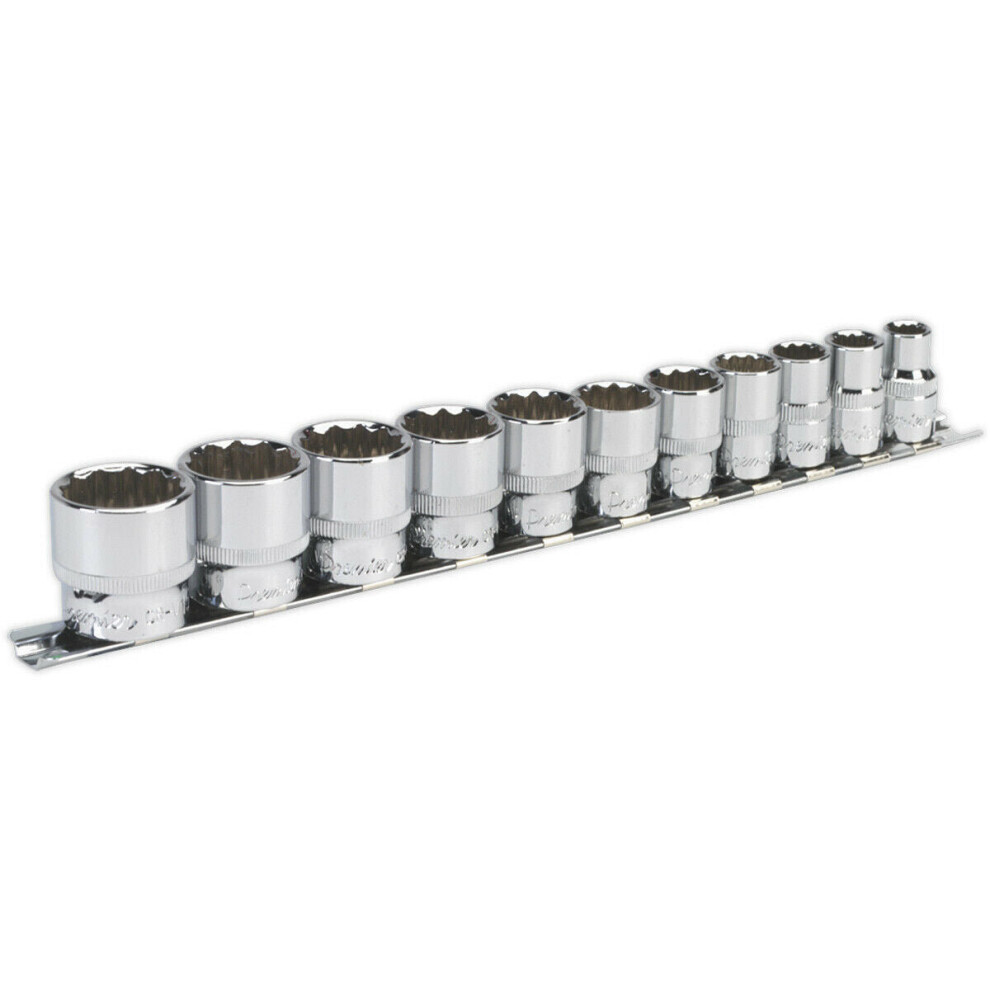 11 Pack Socket Set - 3/8" Imperial Square Drive - 12 Point Sockets High Torque 5056524241769