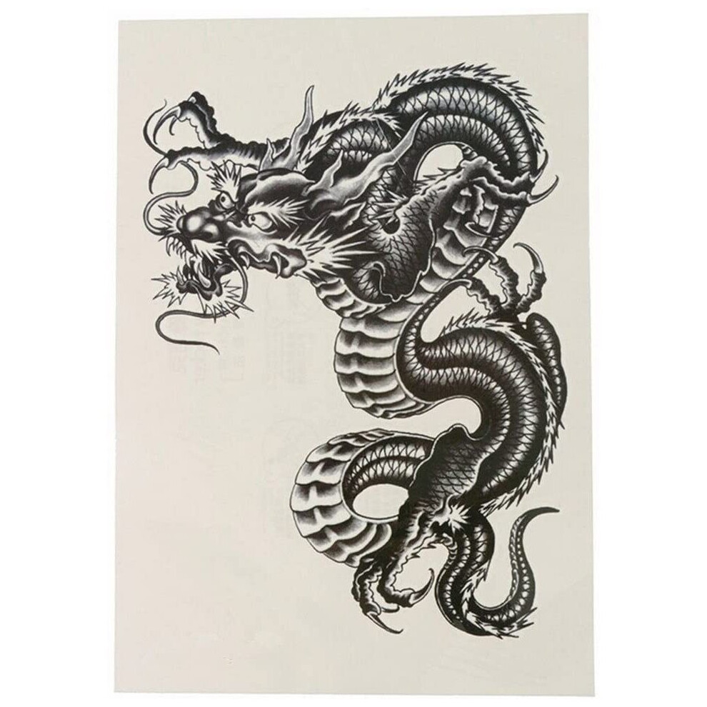 Ultnice Temporary Arm Tattoos Large Black Dragon Temporary Tattoo Sticker For Men Women