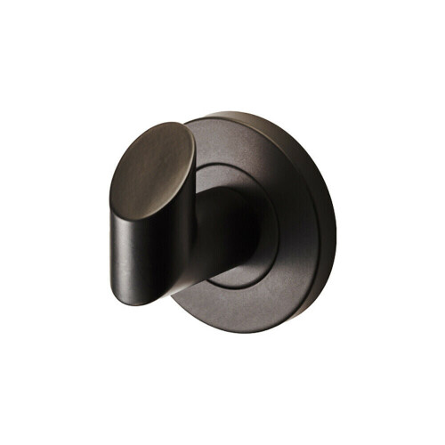 Loops 2x Single Bathroom Robe Hook on Concealed Fix Rose 44.5mm Proj Matt Black 1