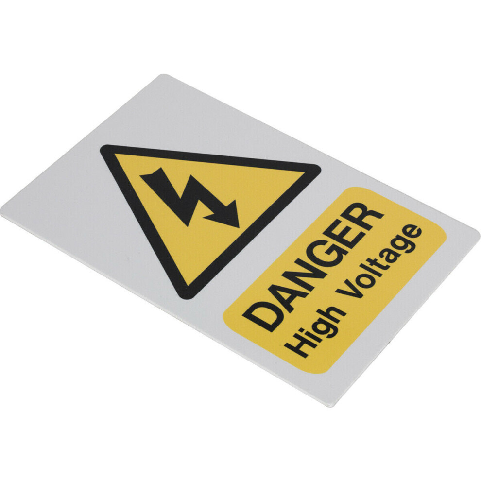 Plastic High Voltage Vehicle Warning Sign - Suction Cups on Base - Double Sided