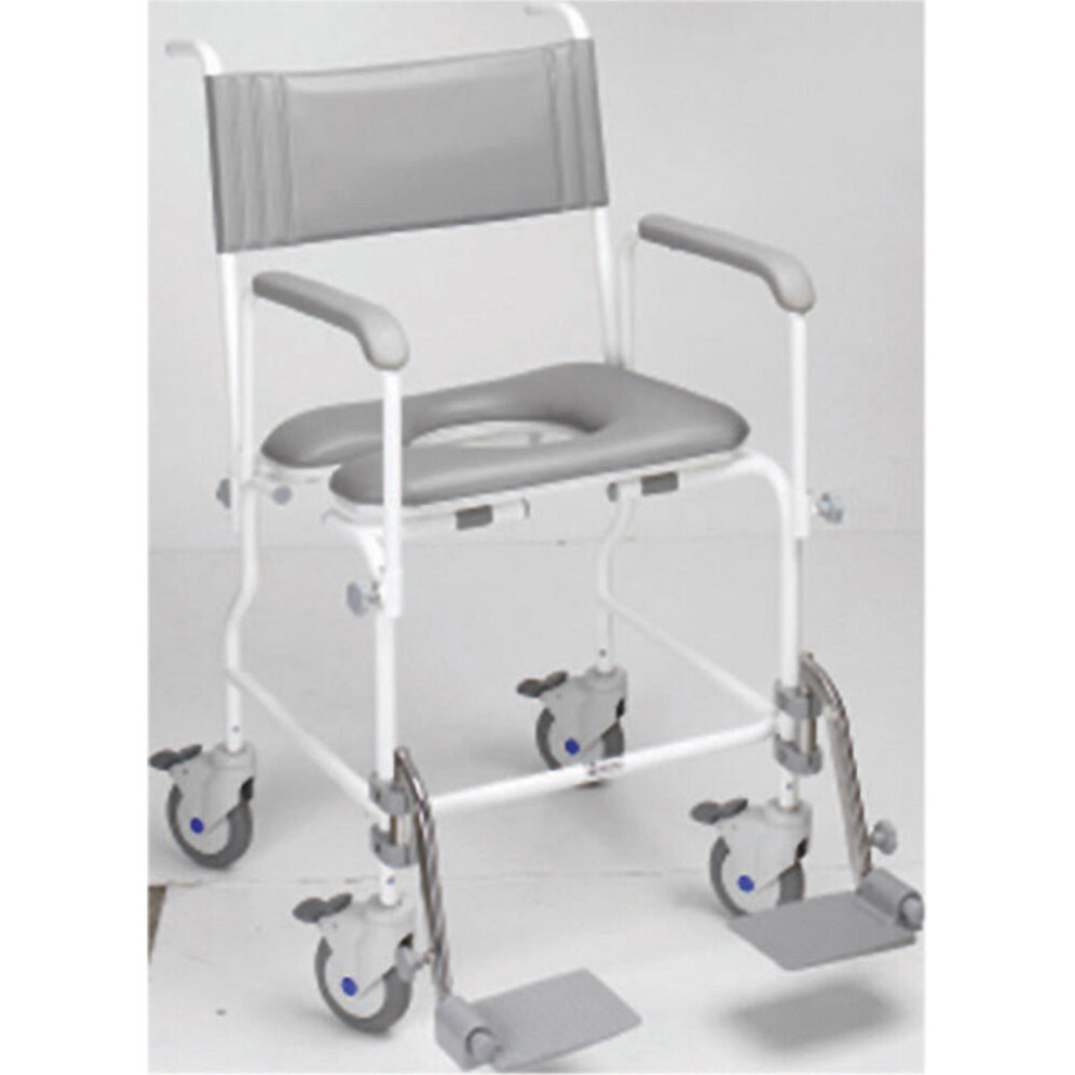 Aidapt Attendance Propelled Shower Commode Chair - 19 Inch Seat Width 4 Braked Castors