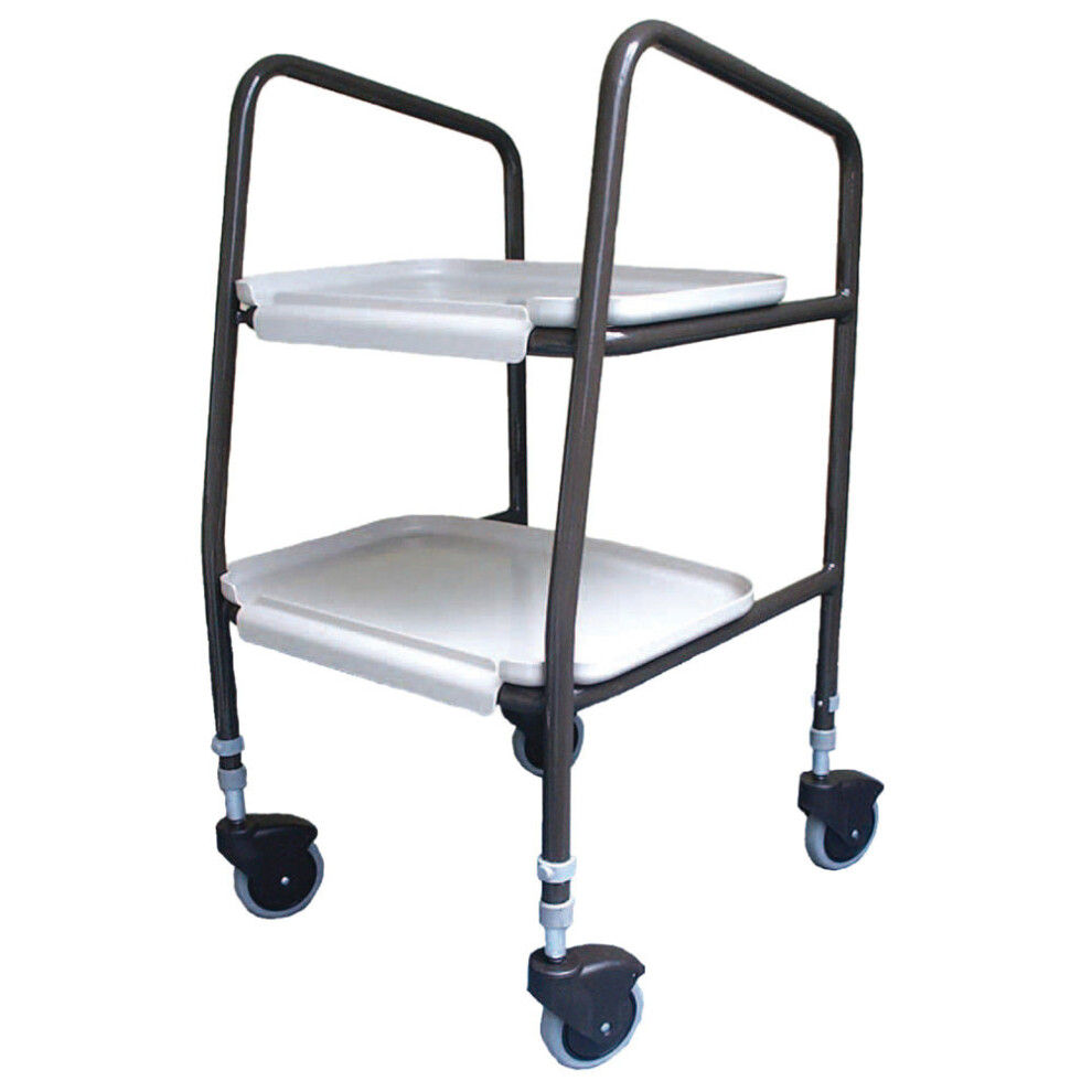 Loops Unisex Multicolor Height Adjustable Meal Trolley - Clip On Trays - 100Mm Castors - 790 930Mm Large - Image 2