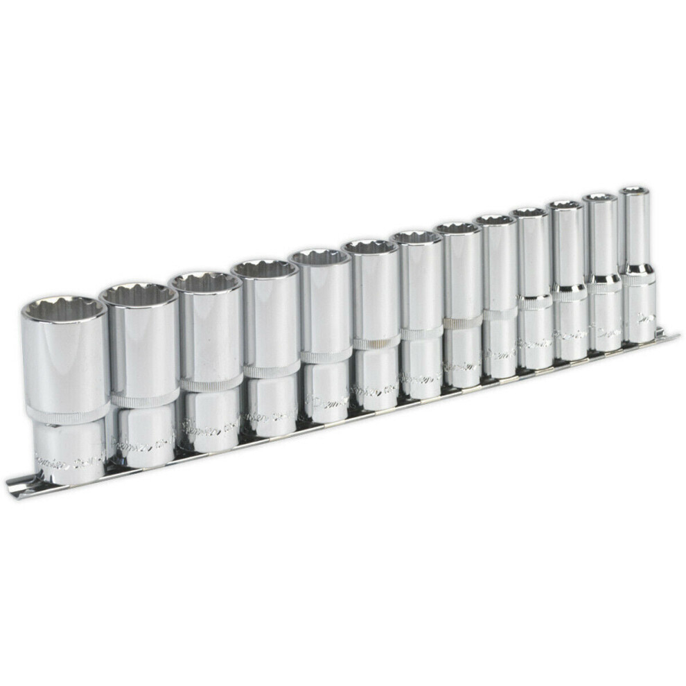Loops 13 Pack - Deep Socket Set - 1/2" Imperial Square Drive - 12 Point Sockets Torque