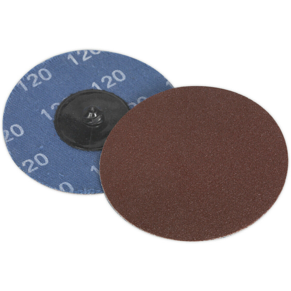 10 Pack - 75Mm Quick Change Mini Sanding Discs - 120 Grit Aluminium Oxide Sheet 5056524296615