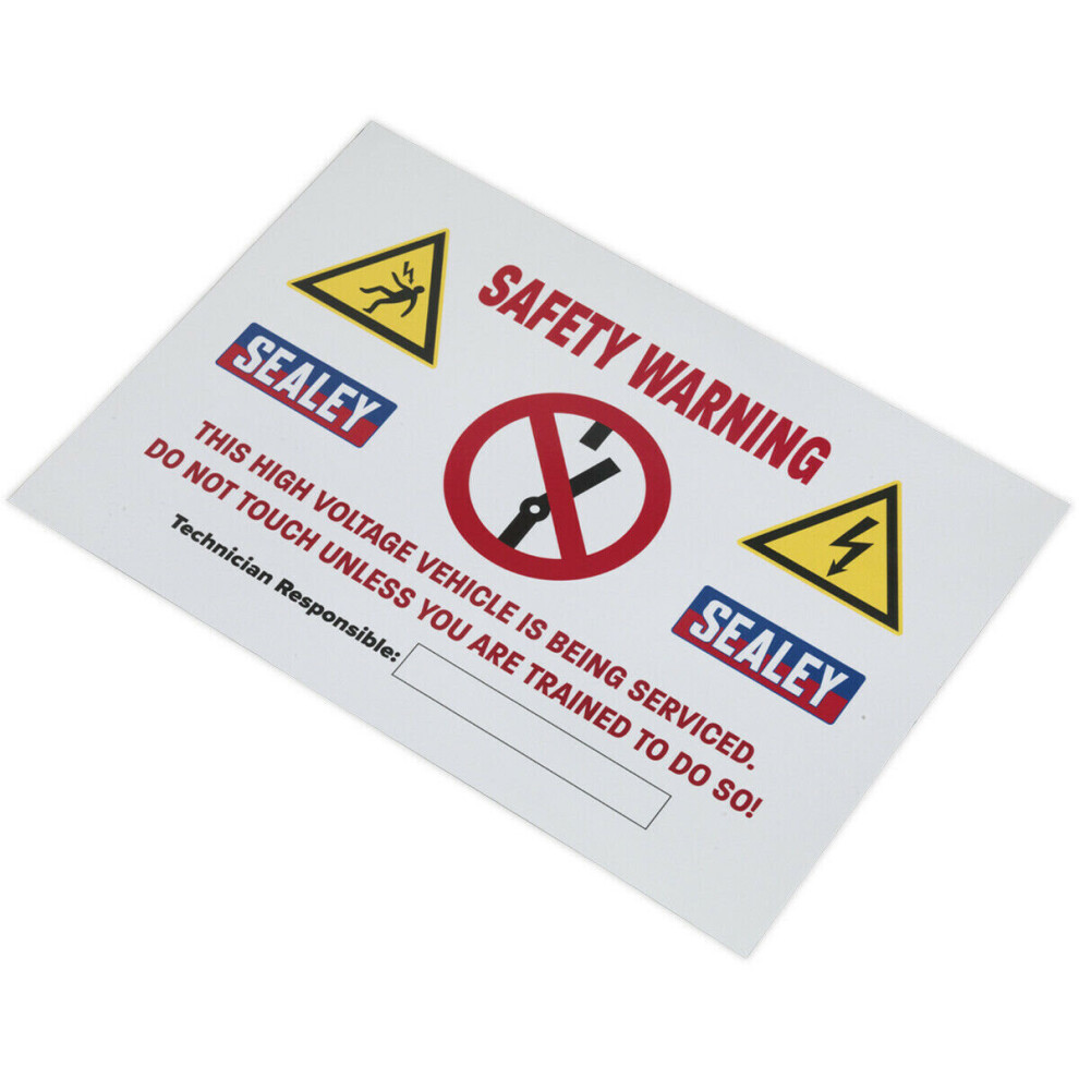 Loops Hybrid Electric Vehicle Safety Warning Sign - High Voltage Warning - Safety